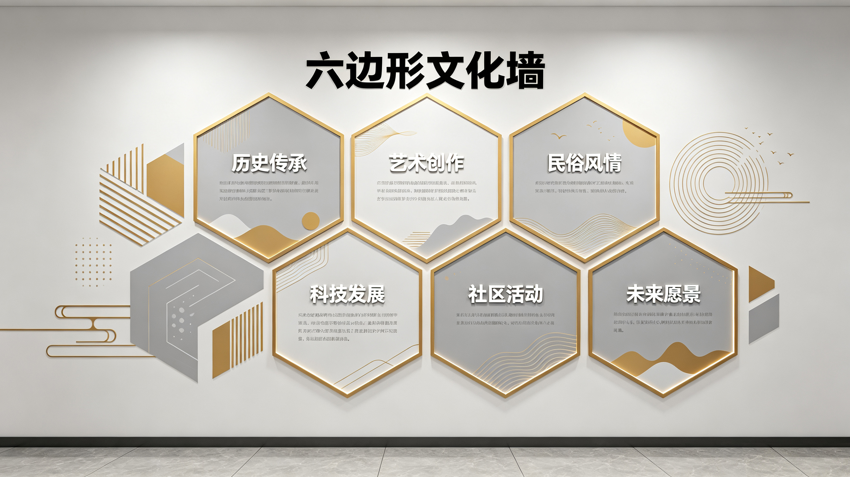 石台企业文化墙 | 六边形信息美学